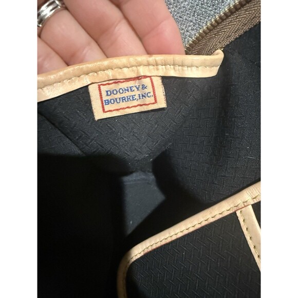 Dooney & Bourke Canvas/Leather Cabriolet Dome Satchel Bag  Taupe/Tan - Picture 14 of 16